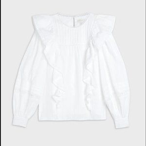 Ted Baker Silais Double Frill Blouse White